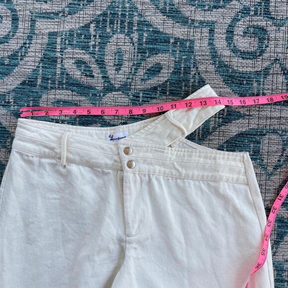 Superdown Iris Cut Out in Ivory High-Waisted Wide Leg Pants - Size M - Picture 10 of 11
